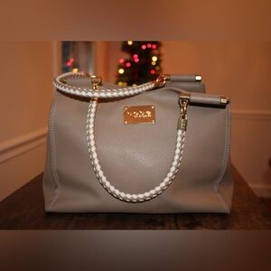 Bebe tan and gold Handbag Satchel Large